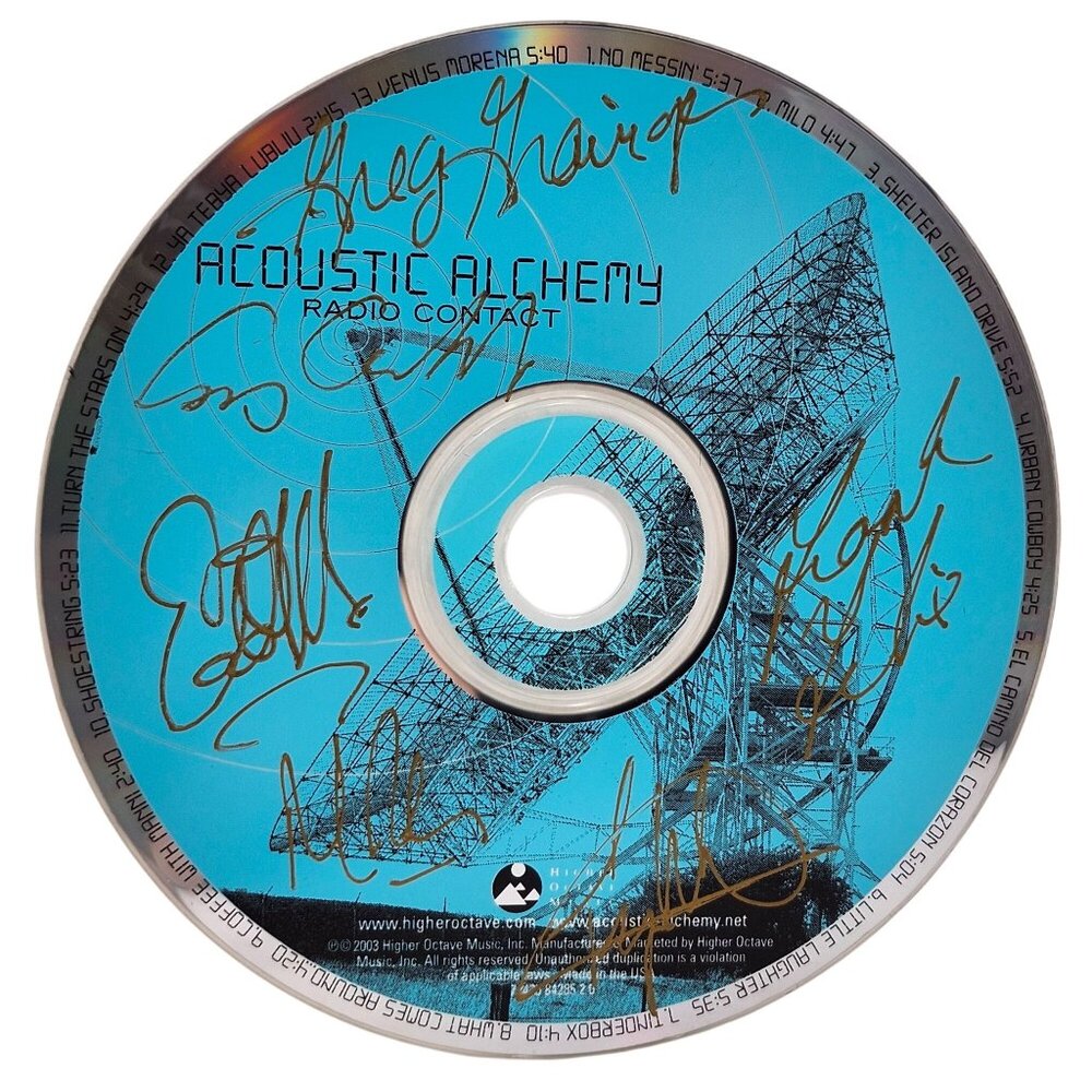 CD ONLY Acoustic Alchemy Radio Contact Signed Autographed 2003 Higher Octave